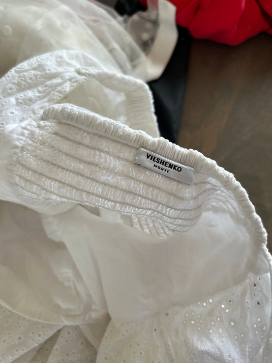 White Summer Cotton Dress, Size 8