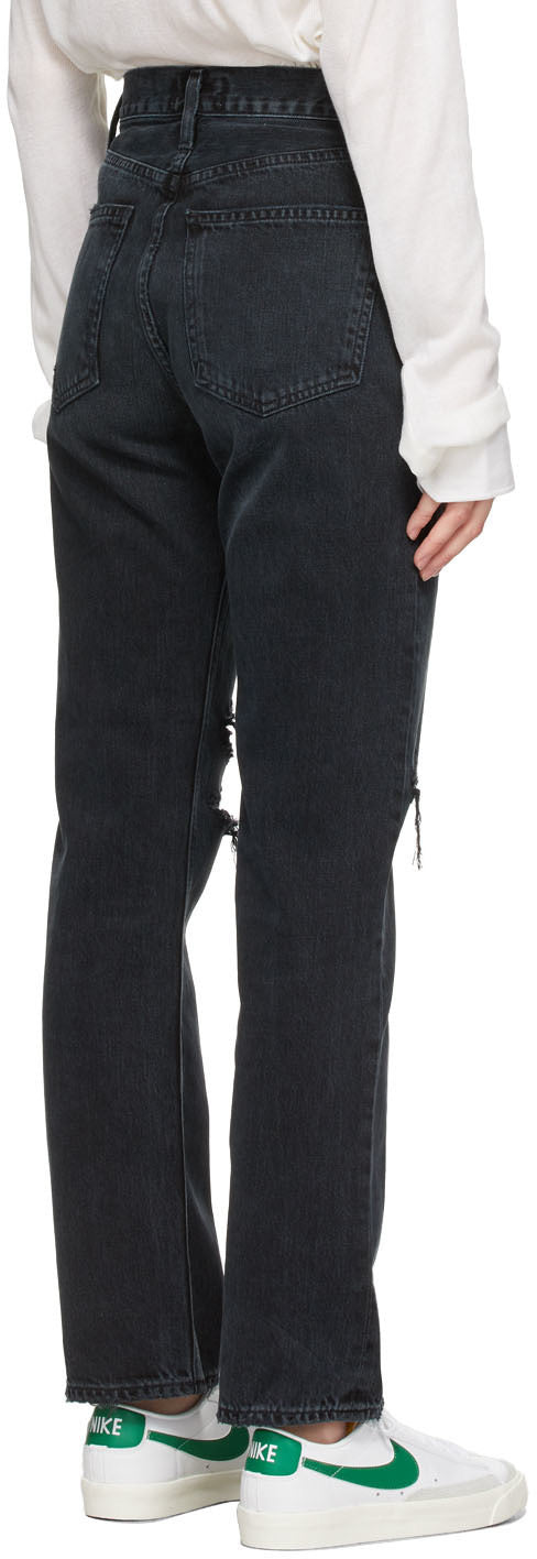 Black Lana Mid-Rise Vintage Straight Jeans, Size 8