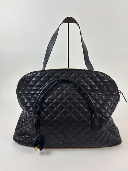 Yves Saint Laurent Quilted Travel Bag, Black
