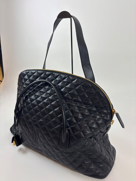 Yves Saint Laurent Quilted Travel Bag, Black