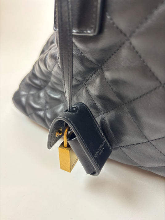 Yves Saint Laurent Quilted Travel Bag, Black