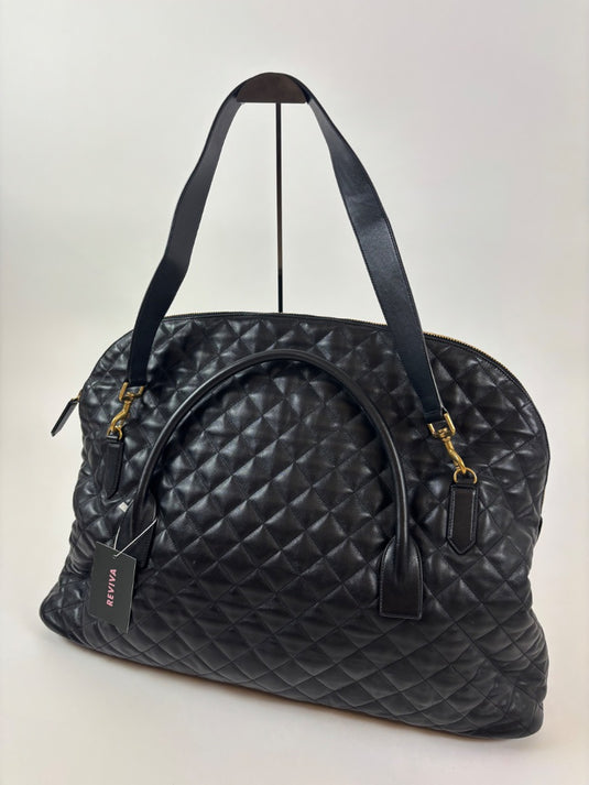 Yves Saint Laurent Quilted Travel Bag, Black