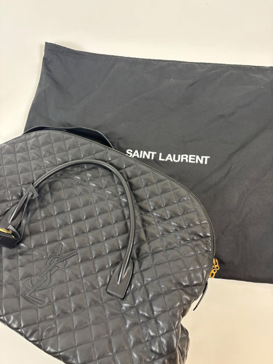 Yves Saint Laurent Quilted Travel Bag, Black