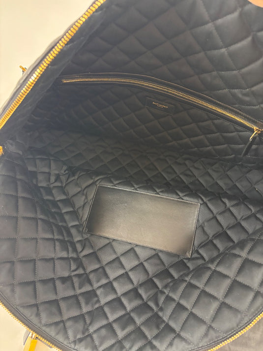 Yves Saint Laurent Quilted Travel Bag, Black