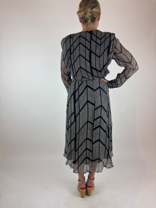 Black patterned Massimo Dutti Dress, S