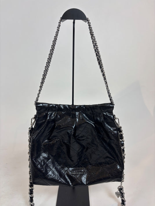 Charles & Keith Faux Leather Chain Bag, One Size