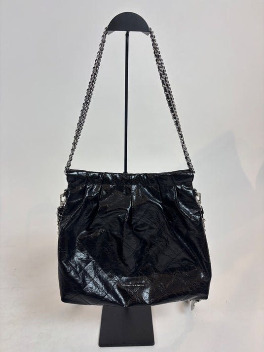 Charles & Keith Faux Leather Chain Bag, One Size