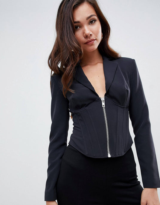 Corseted Luxe Blazer with boning, Size 12