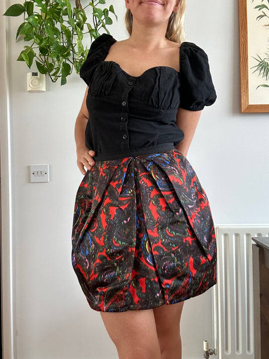 Silk Balloon Skirt, Size 8