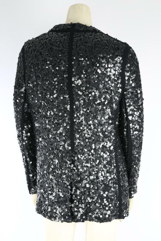 Designer Silk Sequin Top, Size M