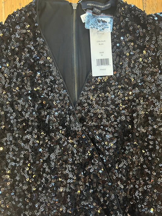 Black Sequin Mini Dress, Size 8