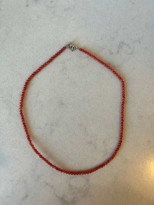 Red Beaded Choker Necklace