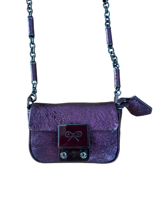 Purple Foil Leather Mini Bag