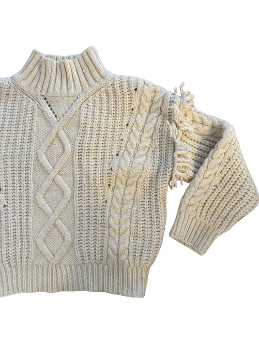 Crewneck Frill Knitted Jumper, Size S