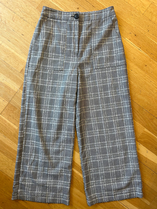 Check Grey Trousers, Size S