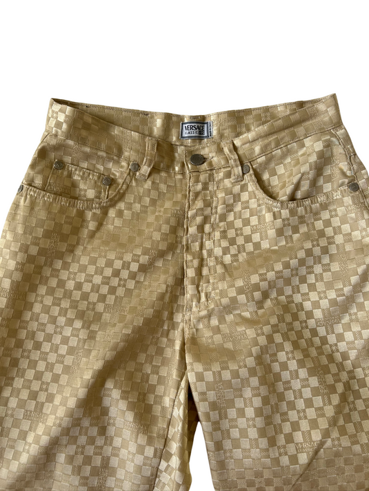 Vintage 90s Gold Versace Trousers, Size S