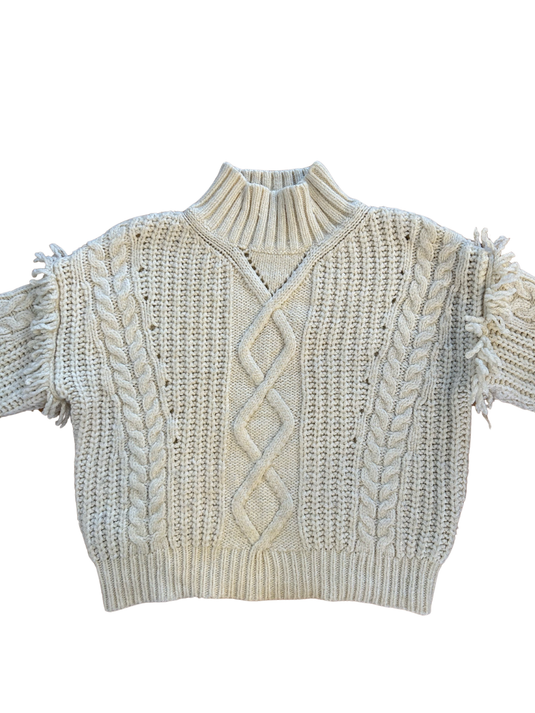 Crewneck Frill Knitted Jumper, Size S